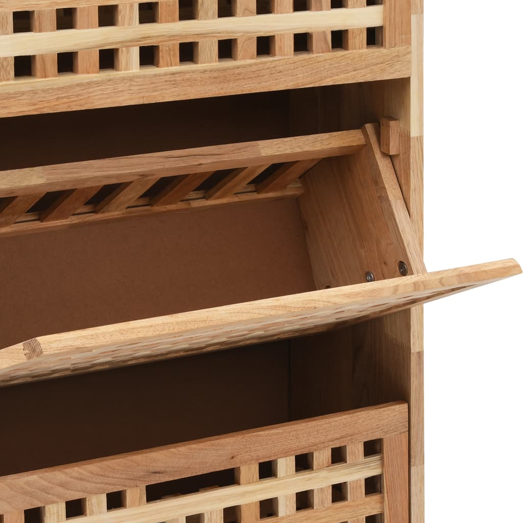 Shoe Storage Cabinet 21.7x7.9x40.9" Solid Walnut Wood