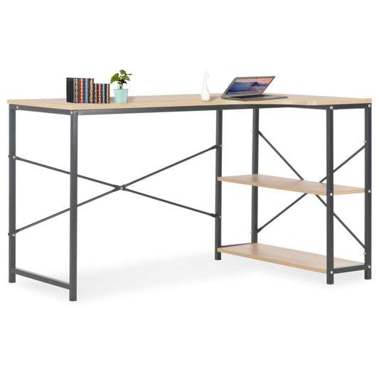 Computer Desk Black and Oak 47.2"x28.3"x27.6"