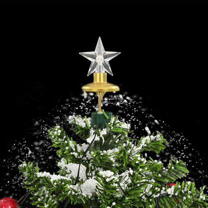 Snowing Christmas Tree with Umbrella Base Green 2 ft