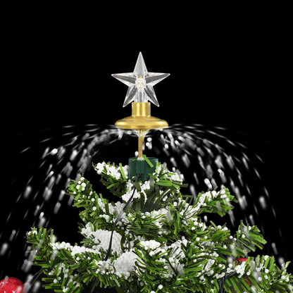 Snowing Christmas Tree with Umbrella Base Green 2 ft