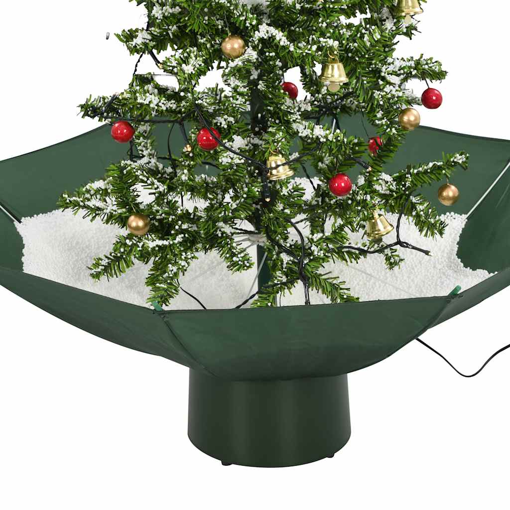 Snowing Christmas Tree with Umbrella Base Green 2 ft