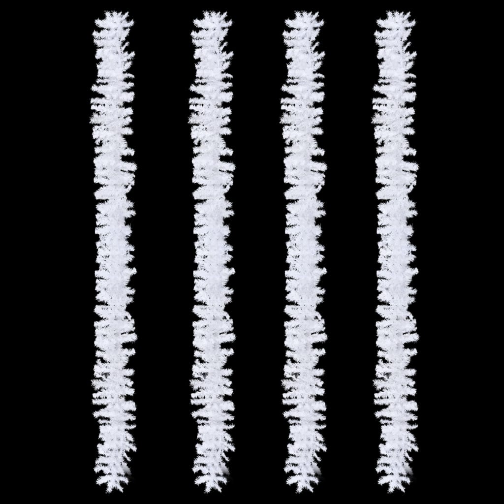Christmas Garlands 4 pcs White 106.2" PVC