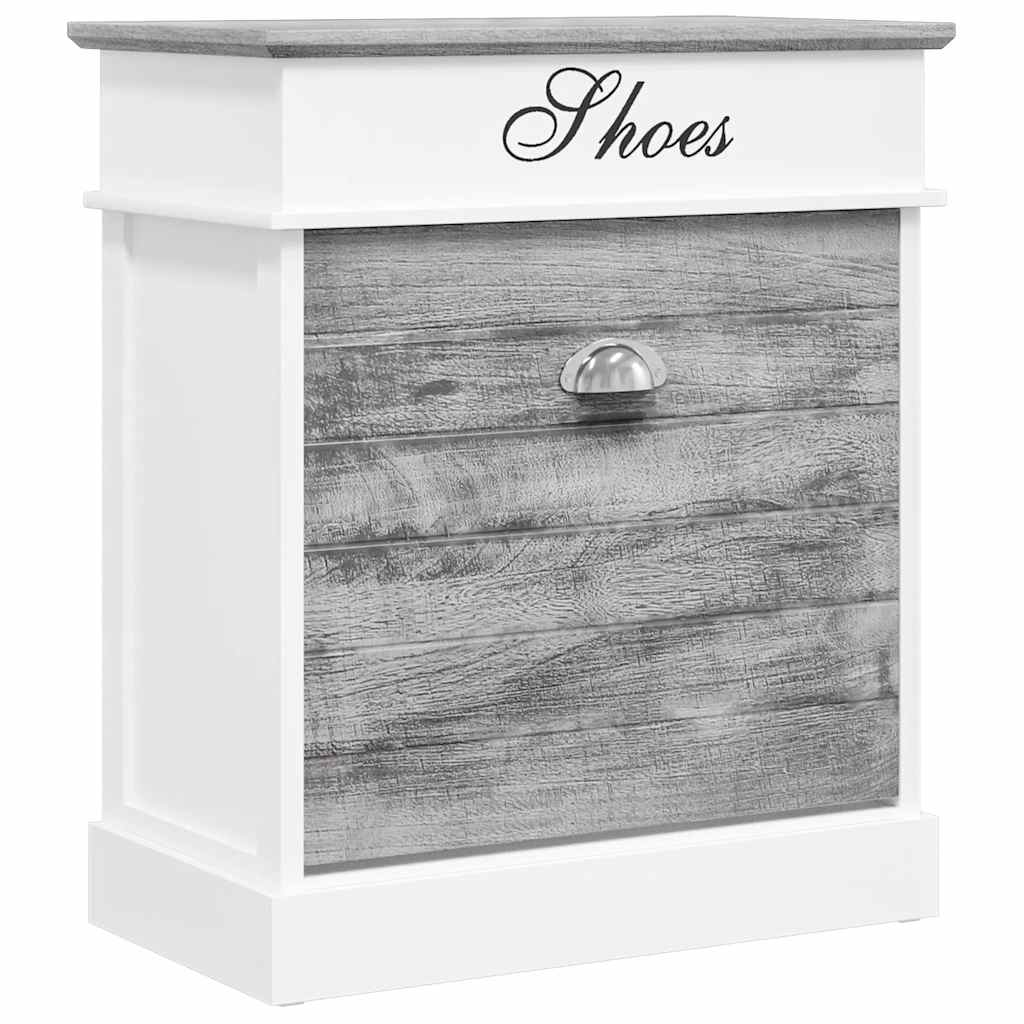 Shoe Cabinet Gray 19.7"x11"x22.8" Paulownia Wood