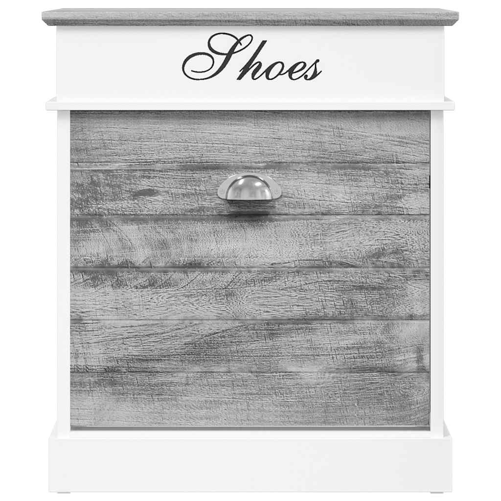 Shoe Cabinet Gray 19.7"x11"x22.8" Paulownia Wood