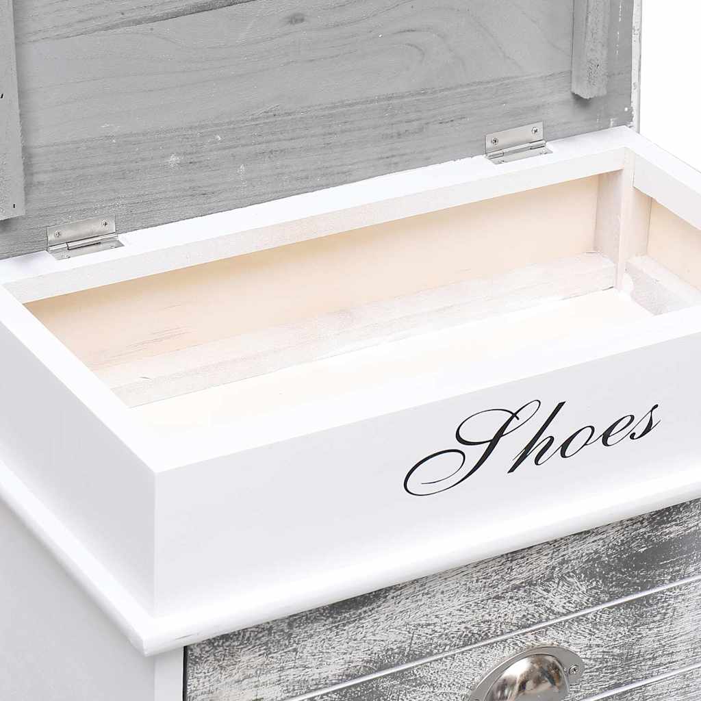 Shoe Cabinet Gray 19.7"x11"x22.8" Paulownia Wood