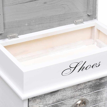 Shoe Cabinet Gray 19.7"x11"x22.8" Paulownia Wood