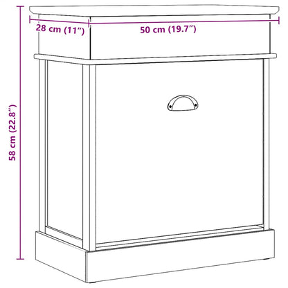 Shoe Cabinet Gray 19.7"x11"x22.8" Paulownia Wood