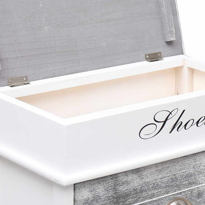 Shoe Cabinet Gray 19.7"x11"x38.6" Paulownia Wood