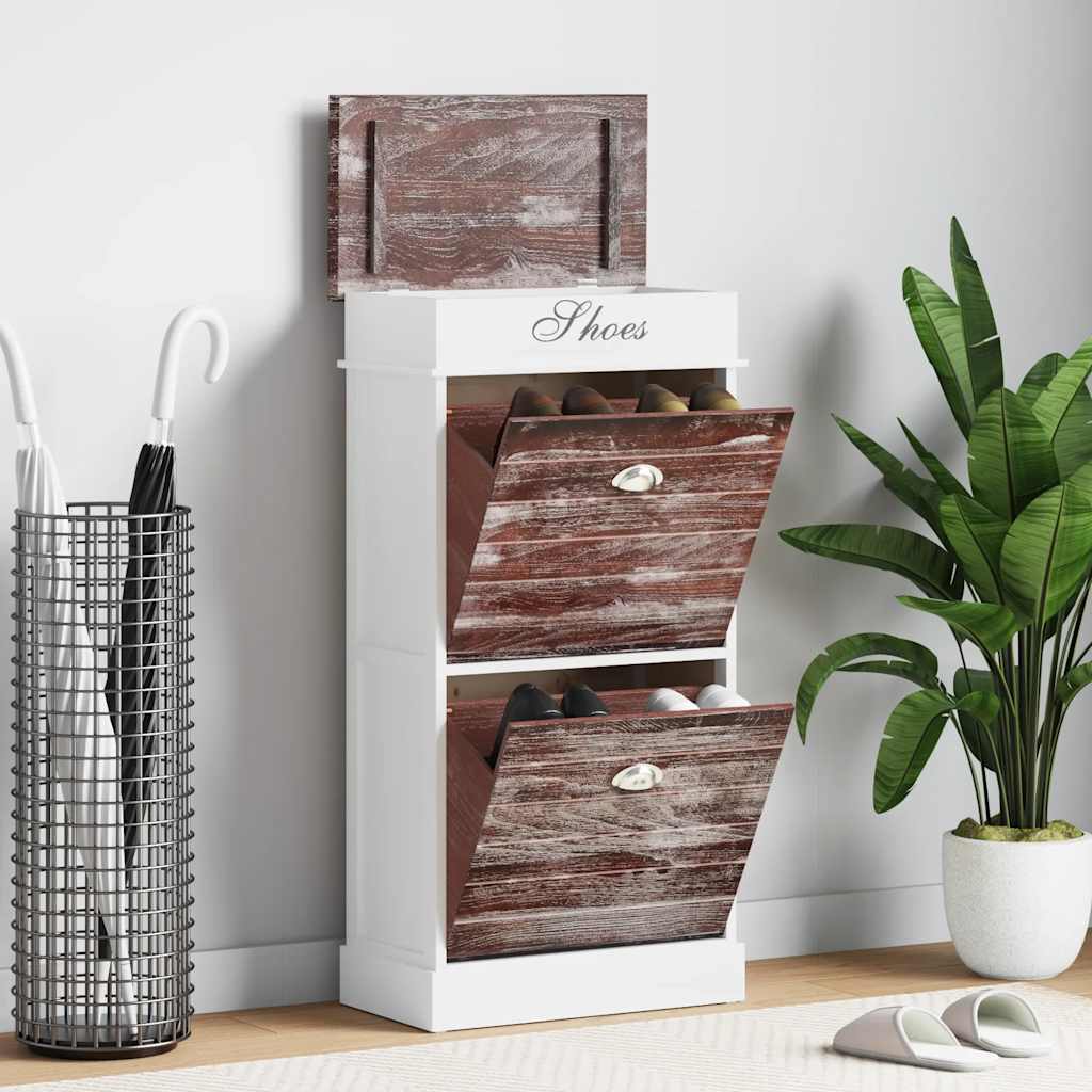 Shoe Cabinet Brown 19.7x11.0x38.6" Paulownia Wood
