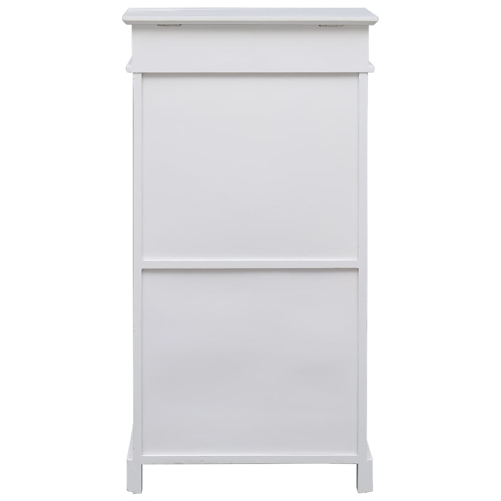 Shoe Cabinet White 19.7x11.0x38.6" Paulownia Wood