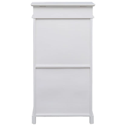 Shoe Cabinet White 19.7x11.0x38.6" Paulownia Wood