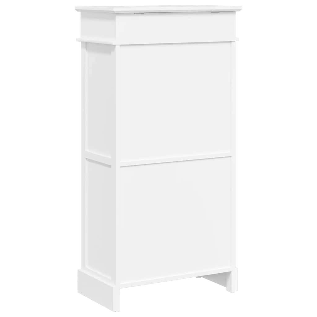 Shoe Cabinet White 19.7x11.0x38.6" Paulownia Wood