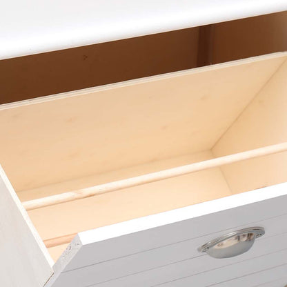 Shoe Cabinet White 19.7x11.0x38.6" Paulownia Wood