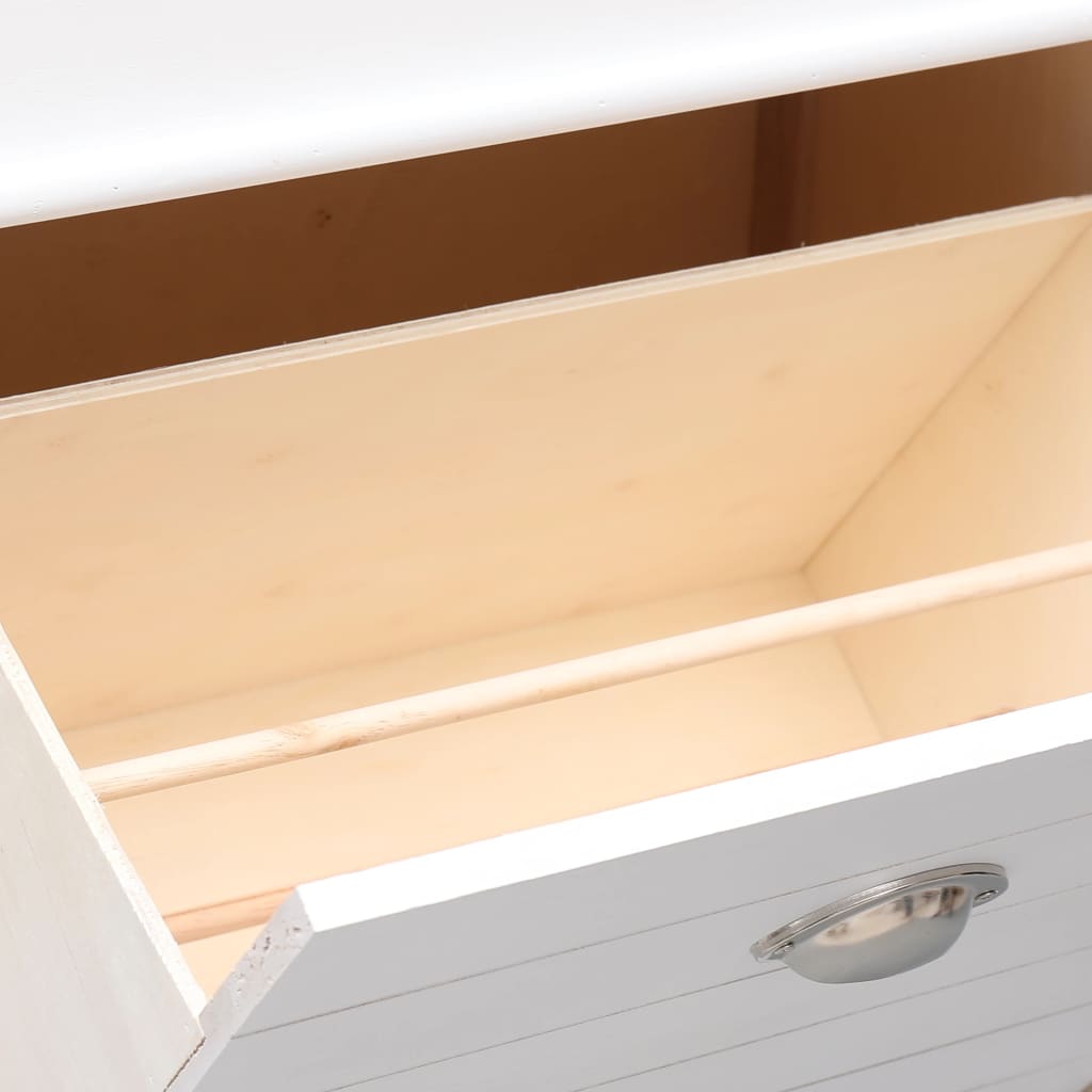 Shoe Cabinet White 19.7x11.0x38.6" Paulownia Wood