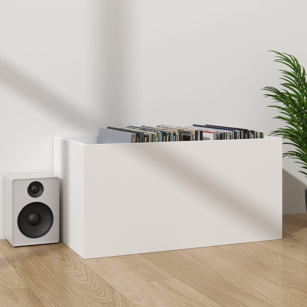 Vinyl Storage Box White 28.0x13.4x14.2" Engineered Wood
