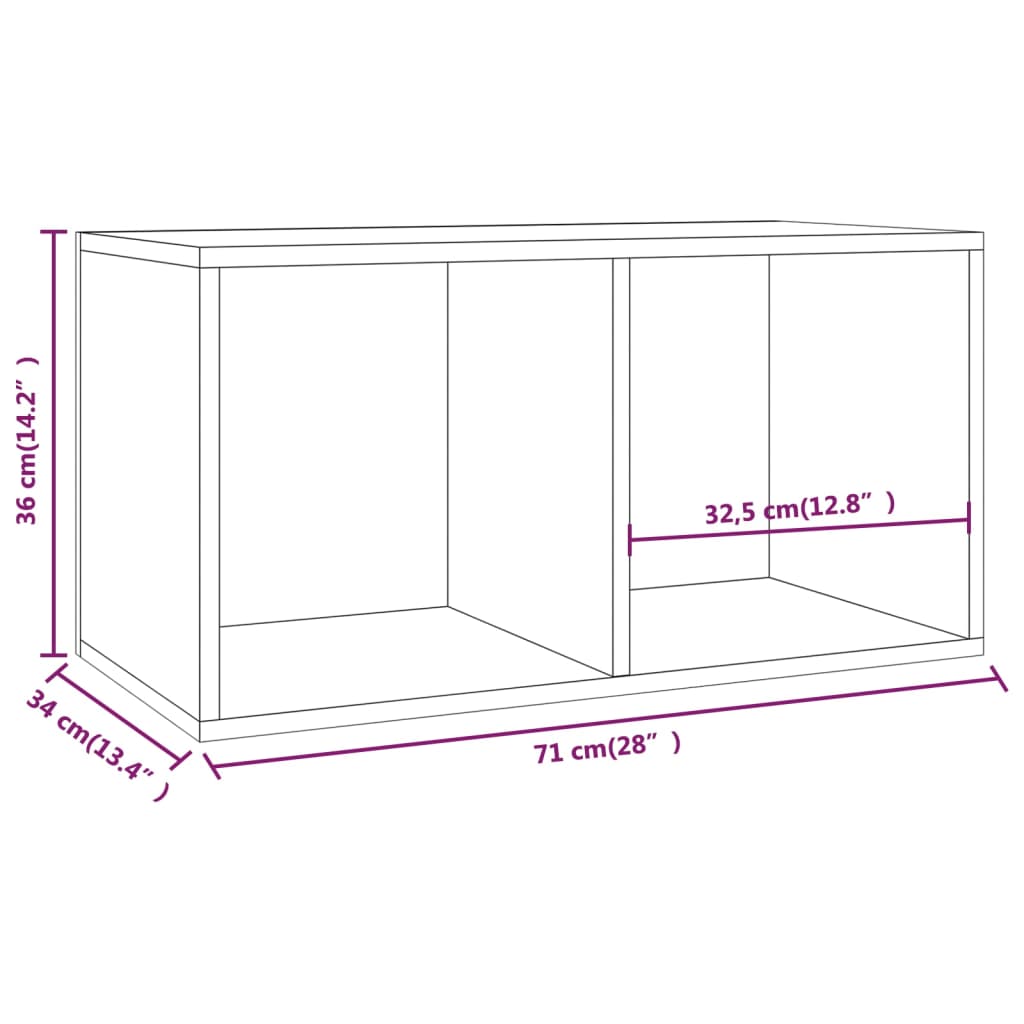 Vinyl Storage Box White 28.0x13.4x14.2" Engineered Wood