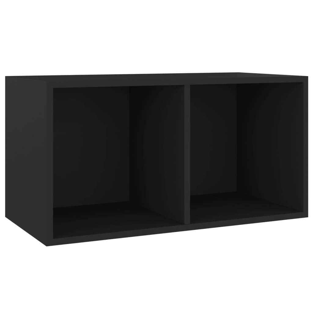 Vinyl Storage Box Black 28.0x13.4x14.2" Engineered Wood