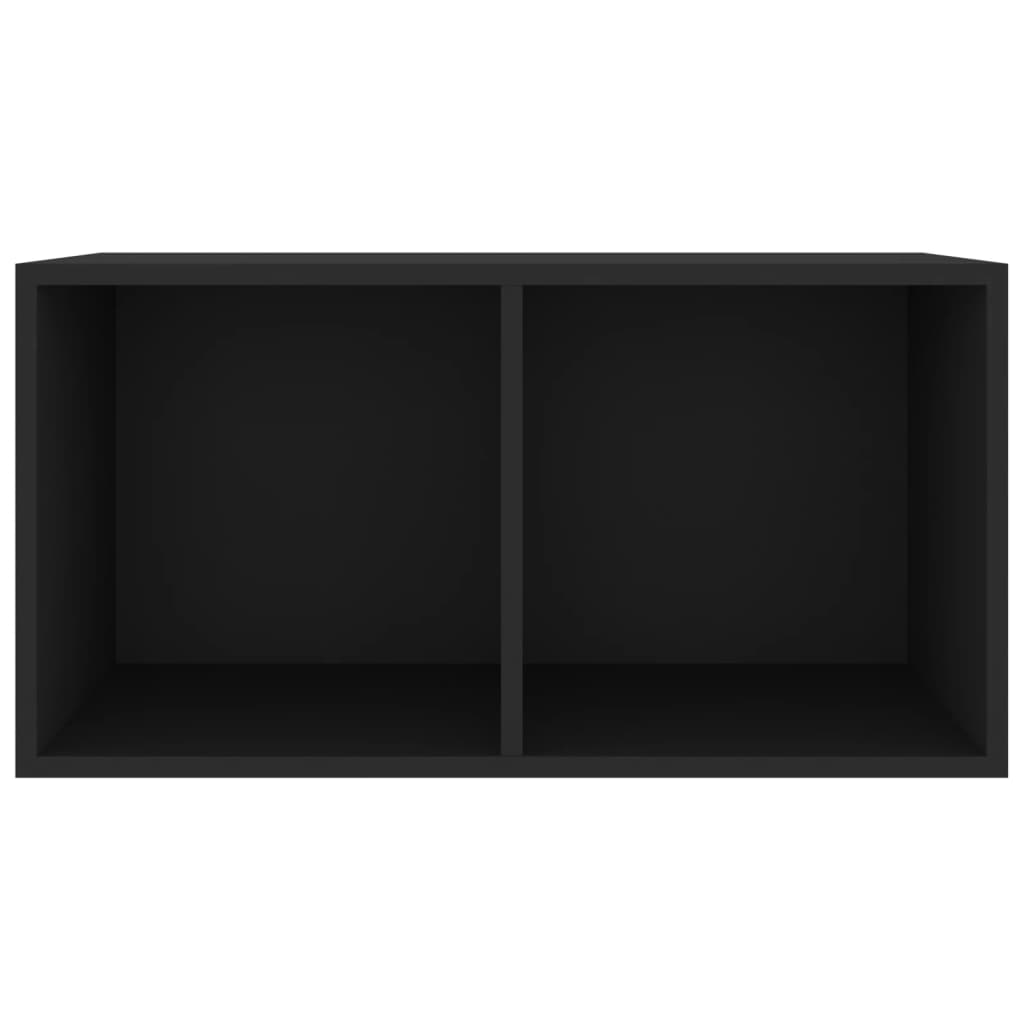 Vinyl Storage Box Black 28.0x13.4x14.2" Engineered Wood