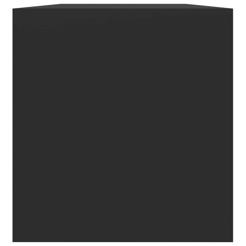 Vinyl Storage Box Black 28.0x13.4x14.2" Engineered Wood
