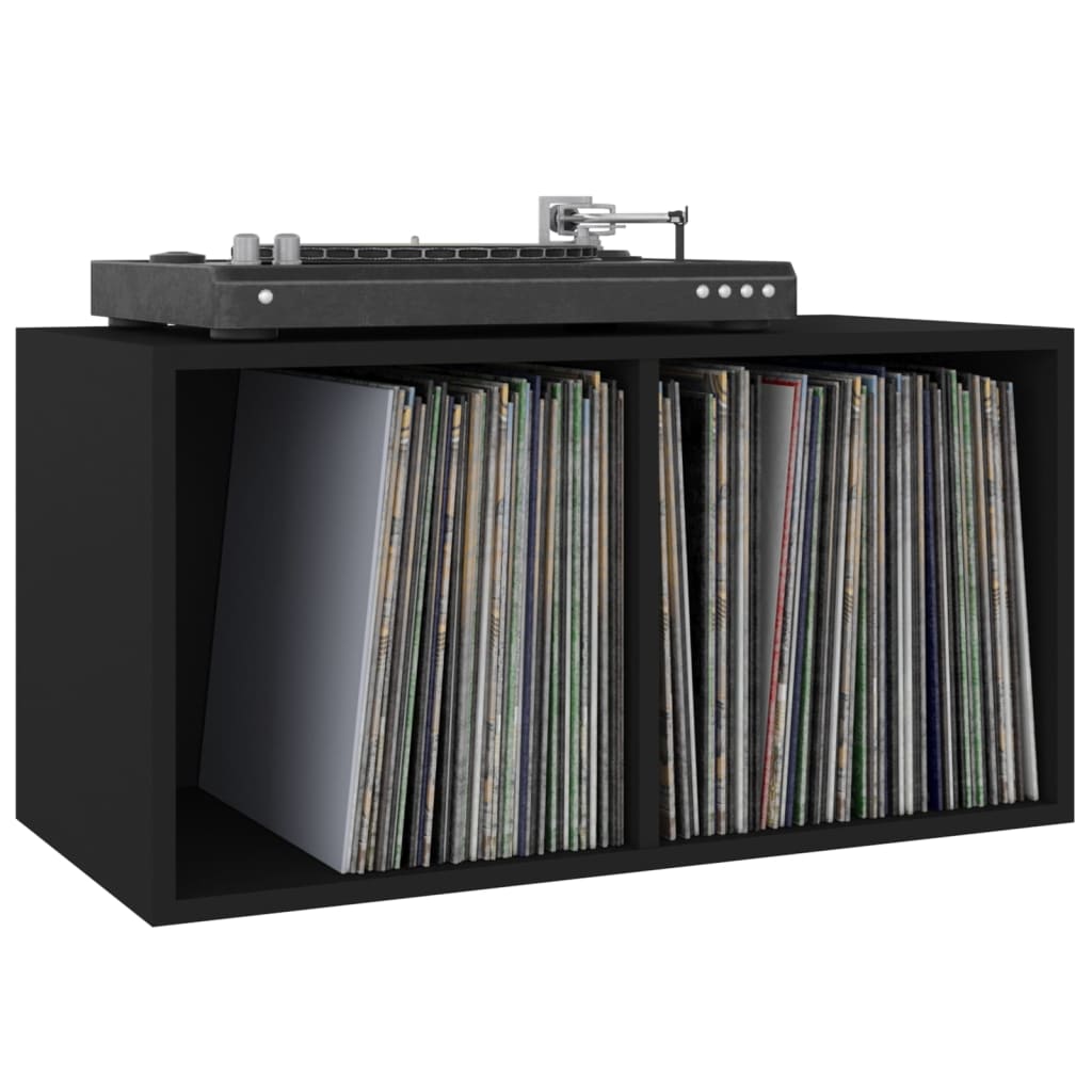 Vinyl Storage Box Black 28.0x13.4x14.2" Engineered Wood