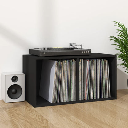 Vinyl Storage Box Black 28.0x13.4x14.2" Engineered Wood