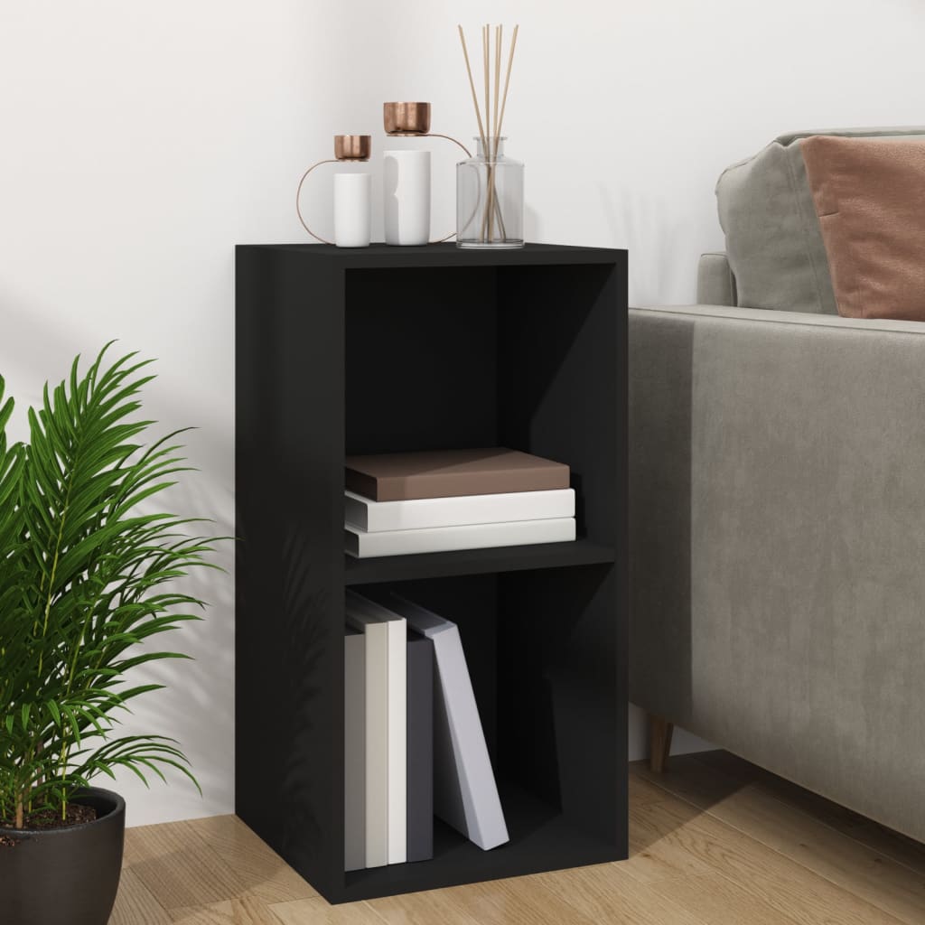 Vinyl Storage Box Black 28.0x13.4x14.2" Engineered Wood
