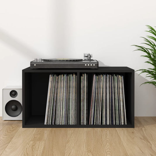 Vinyl Storage Box Black 28.0x13.4x14.2" Engineered Wood