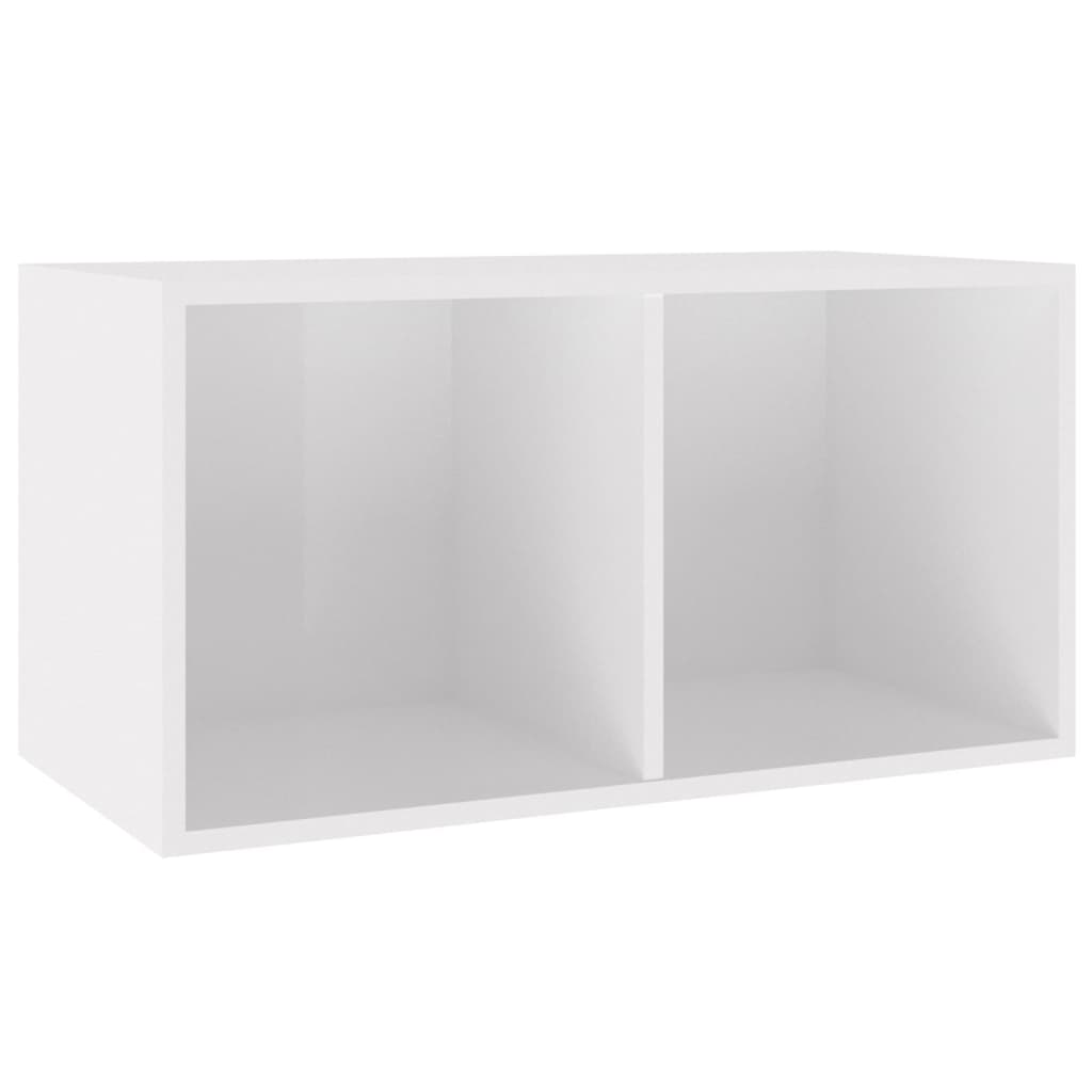 Vinyl Storage Box High Gloss White 28.0x13.4x14.2" Engineered Wood