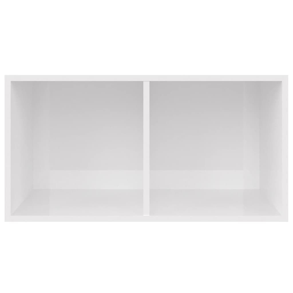 Vinyl Storage Box High Gloss White 28.0x13.4x14.2" Engineered Wood