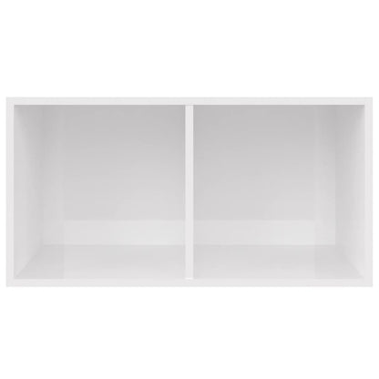 Vinyl Storage Box High Gloss White 28.0x13.4x14.2" Engineered Wood