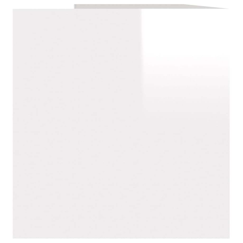 Vinyl Storage Box High Gloss White 28.0x13.4x14.2" Engineered Wood