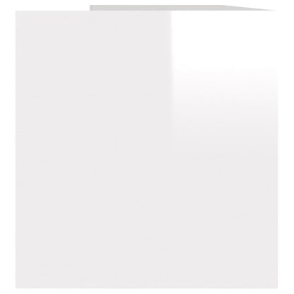 Vinyl Storage Box High Gloss White 28.0x13.4x14.2" Engineered Wood