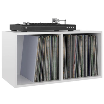 Vinyl Storage Box High Gloss White 28.0x13.4x14.2" Engineered Wood