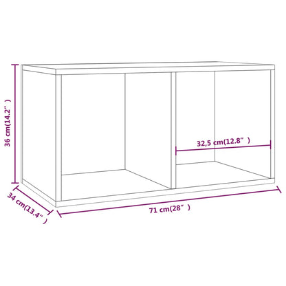 Vinyl Storage Box High Gloss White 28.0x13.4x14.2" Engineered Wood