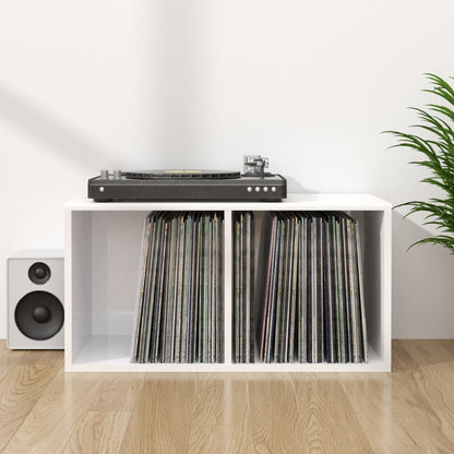 Vinyl Storage Box High Gloss White 28.0x13.4x14.2" Engineered Wood