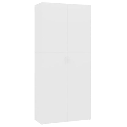 Shoe Cabinet White 31.5"x14"x70.9" Engineered Wood