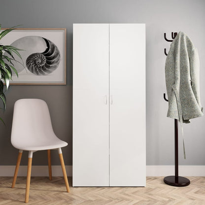Shoe Cabinet White 31.5"x14"x70.9" Engineered Wood