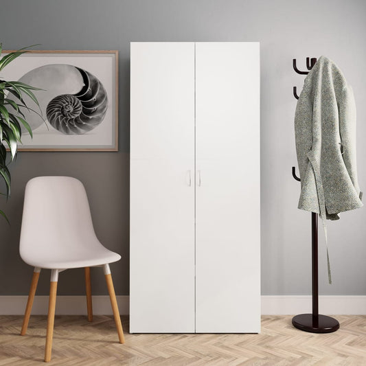 Shoe Cabinet White 31.5"x14"x70.9" Engineered Wood