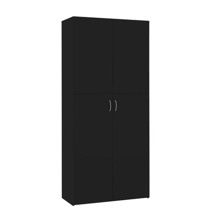 Shoe Cabinet Black 31.5"x14"x70.9" Engineered Wood