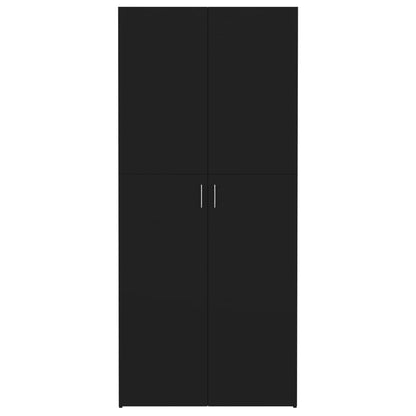Shoe Cabinet Black 31.5"x14"x70.9" Engineered Wood