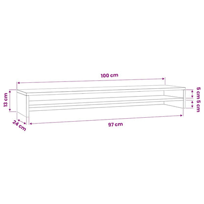 Monitor Stand White 39.4x9.4x5.1" Engineered Wood