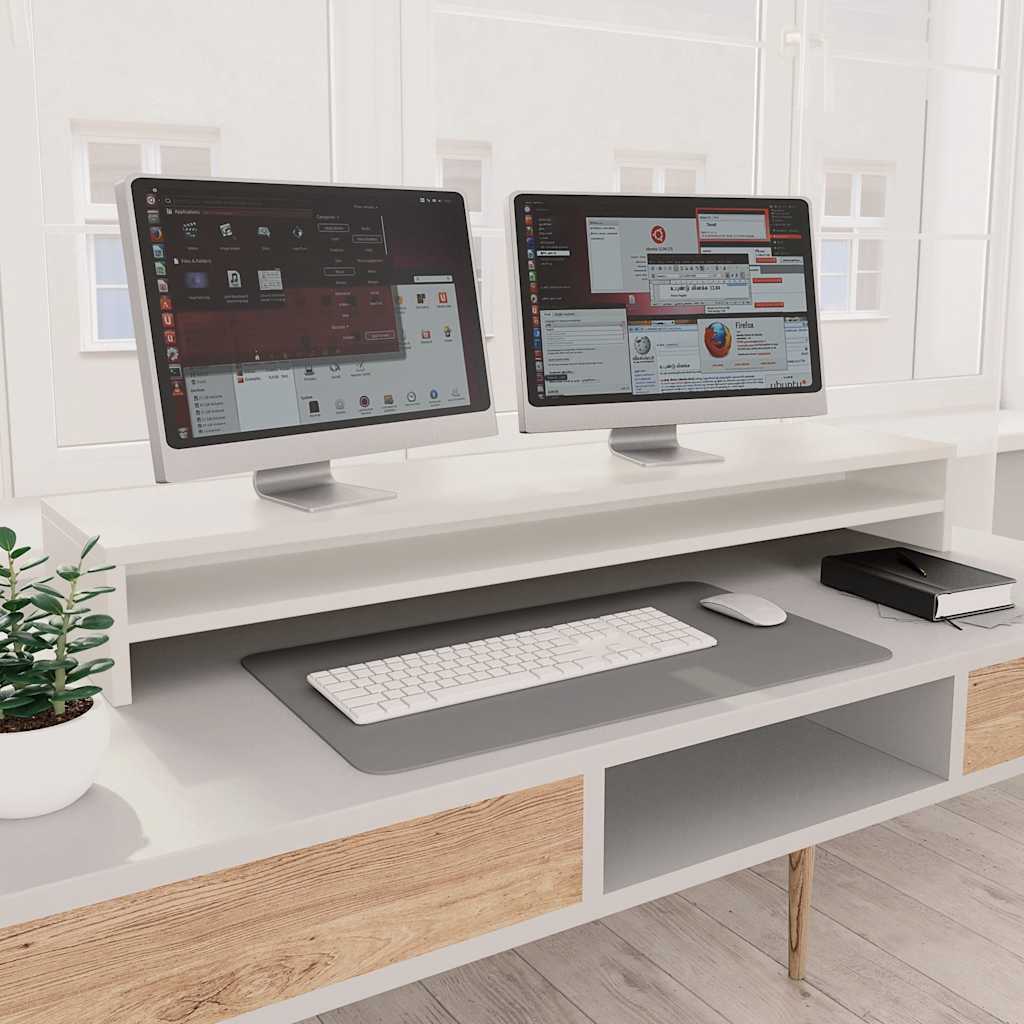 Monitor Stand White 39.4x9.4x5.1" Engineered Wood