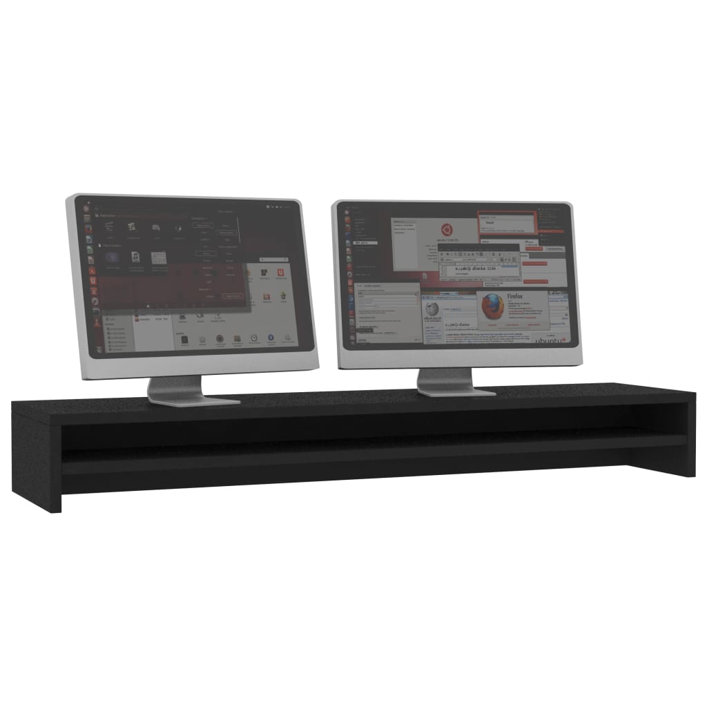 Monitor Stand Black 39.4x9.4x5.1" Engineered Wood