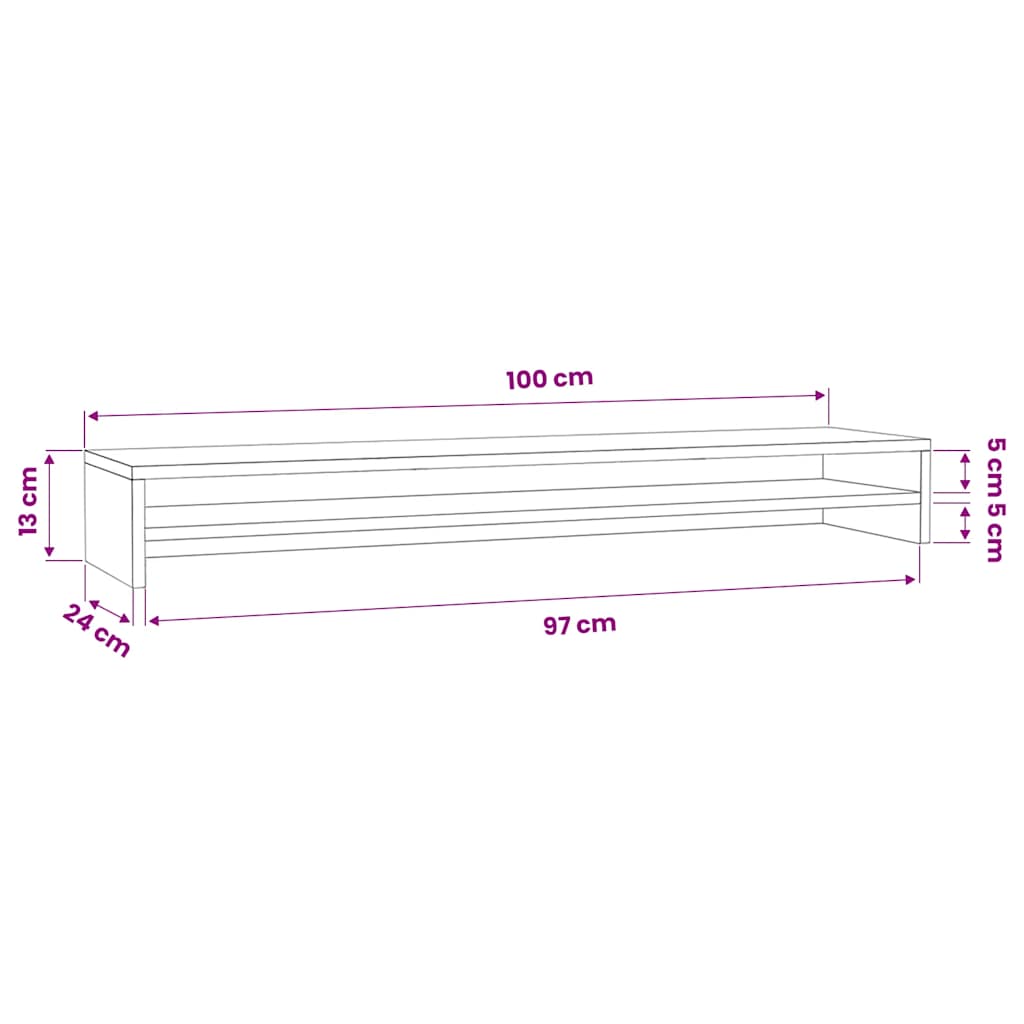 Monitor Stand Black 39.4x9.4x5.1" Engineered Wood