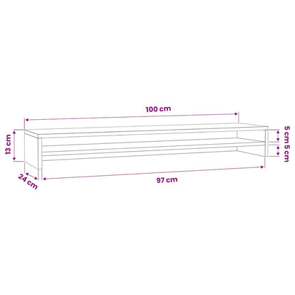 Monitor Stand Black 39.4x9.4x5.1" Engineered Wood