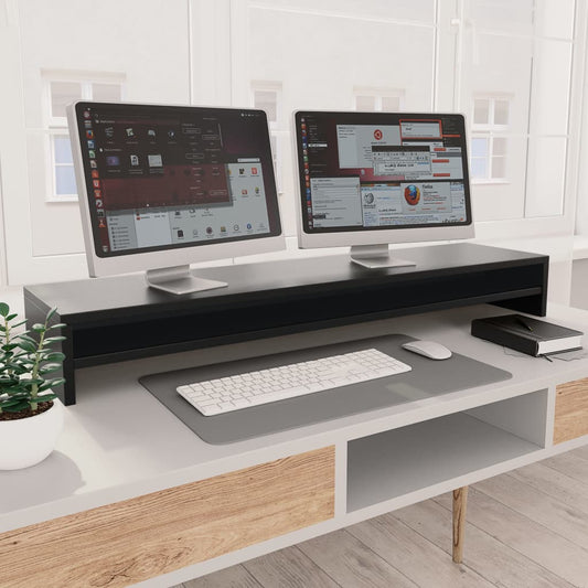 Monitor Stand Black 39.4x9.4x5.1" Engineered Wood