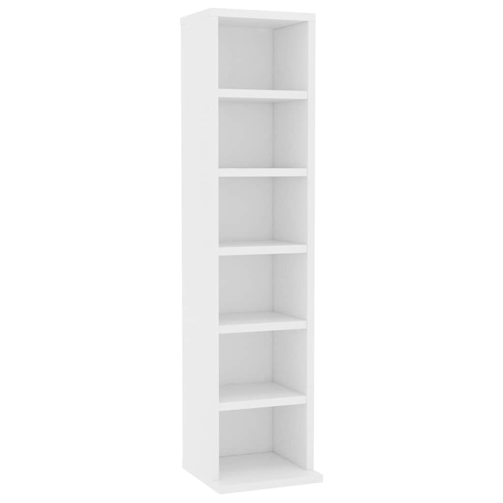 CD Cabinet White 8.3x7.9x34.6" Engineered Wood