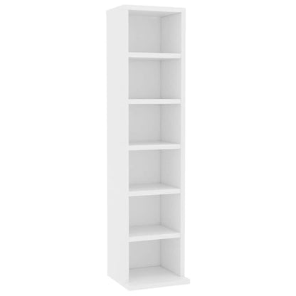 CD Cabinet White 8.3x7.9x34.6" Engineered Wood