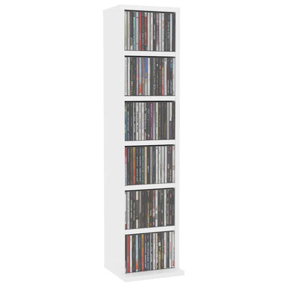 CD Cabinet White 8.3x7.9x34.6" Engineered Wood
