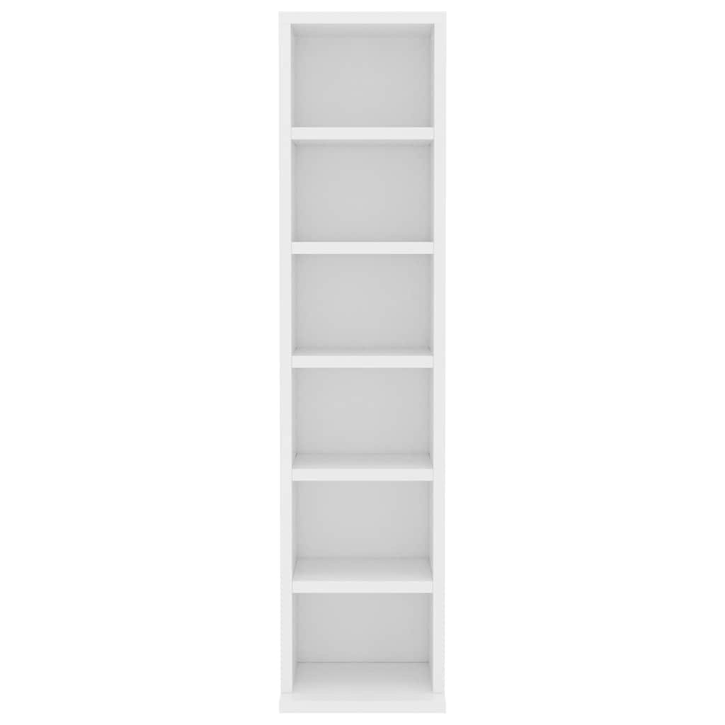 CD Cabinet White 8.3x7.9x34.6" Engineered Wood